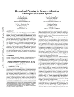 Hierarchical Planning for Resource Allocation in Emergency Response
  Systems