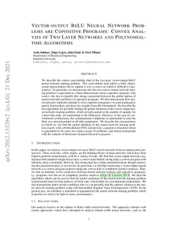 Vector-output ReLU Neural Network Problems are Copositive Programs:
  Convex Analysis of Two Layer Networks and Polynomial-time Algorithms