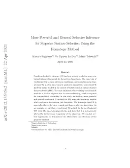 More Powerful and General Selective Inference for Stepwise Feature
  Selection using the Homotopy Continuation Approach