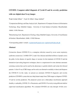 COVIDX: Computer-aided diagnosis of Covid-19 and its severity prediction
  with raw digital chest X-ray images