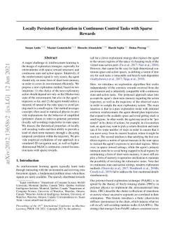 Locally Persistent Exploration in Continuous Control Tasks with Sparse
  Rewards