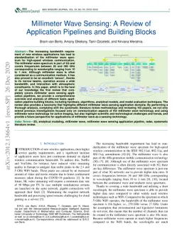 Millimeter Wave Sensing: A Review of Application Pipelines and Building
  Blocks