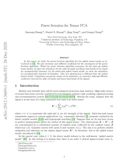 Power Iteration for Tensor PCA
