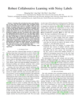 Robust Collaborative Learning with Noisy Labels