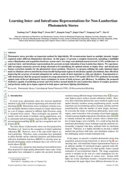 Learning Inter- and Intraframe Representations for Non-Lambertian
  Photometric Stereo