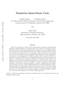 Population Quasi-Monte Carlo