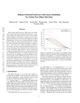 Balance-Oriented Focal Loss with Linear Scheduling for Anchor Free
  Object Detection
