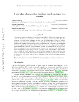 A new class of generative classifiers based on staged tree models