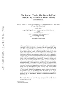 My Teacher Thinks The World Is Flat! Interpreting Automatic Essay
  Scoring Mechanism
