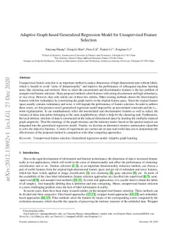 Adaptive Graph-based Generalized Regression Model for Unsupervised
  Feature Selection