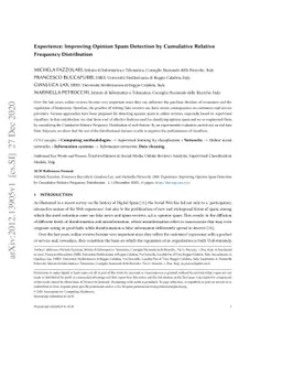 Improving Opinion Spam Detection by Cumulative Relative Frequency
  Distribution