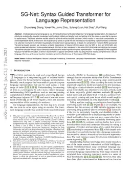 SG-Net: Syntax Guided Transformer for Language Representation