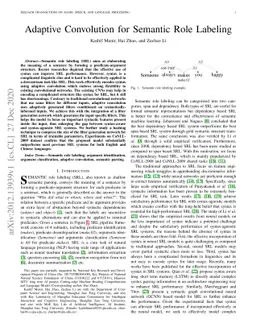 Adaptive Convolution for Semantic Role Labeling