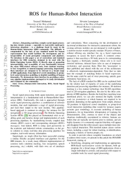 ROS for Human-Robot Interaction