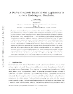 A Doubly Stochastic Simulator with Applications in Arrivals Modeling and
  Simulation