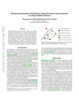 Domain Generalisation with Domain Augmented Supervised Contrastive
  Learning (Student Abstract)