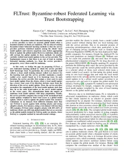 FLTrust: Byzantine-robust Federated Learning via Trust Bootstrapping