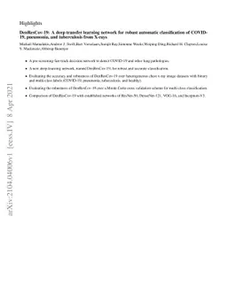 DenResCov-19: A deep transfer learning network for robust automatic
  classification of COVID-19, pneumonia, and tuberculosis from X-rays