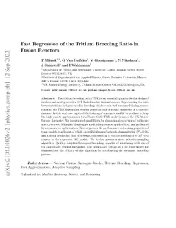 Fast Regression of the Tritium Breeding Ratio in Fusion Reactors