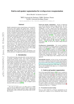 End-to-end speaker segmentation for overlap-aware resegmentation