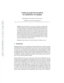 Scaling up graph homomorphism for classification via sampling
