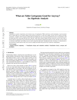 What are Table Cartograms Good for Anyway? An Algebraic Analysis
