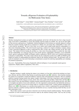 Towards a Rigorous Evaluation of Explainability for Multivariate Time
  Series