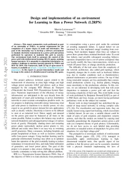 Design and implementation of an environment for Learning to Run a Power
  Network (L2RPN)