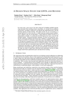 A Design Space Study for LISTA and Beyond