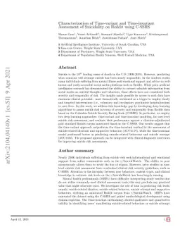 Characterization of Time-variant and Time-invariant Assessment of
  Suicidality on Reddit using C-SSRS