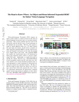 The Road to Know-Where: An Object-and-Room Informed Sequential BERT for
  Indoor Vision-Language Navigation