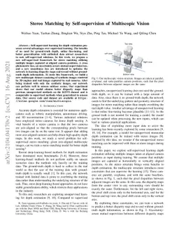 Stereo Matching by Self-supervision of Multiscopic Vision