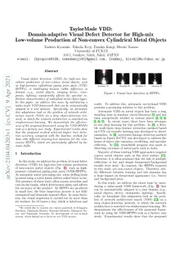 TaylorMade VDD: Domain-adaptive Visual Defect Detector for High-mix
  Low-volume Production of Non-convex Cylindrical Metal Objects