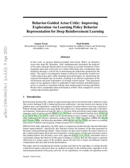 Behavior-Guided Actor-Critic: Improving Exploration via Learning Policy
  Behavior Representation for Deep Reinforcement Learning
