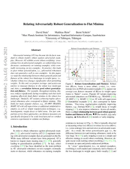 Relating Adversarially Robust Generalization to Flat Minima