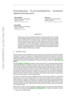 Unsupervised Class-Incremental Learning Through Confusion