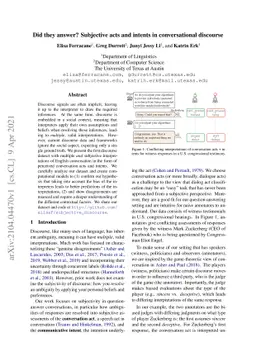 Did they answer? Subjective acts and intents in conversational discourse
