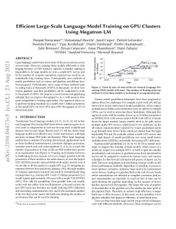 Efficient Large-Scale Language Model Training on GPU Clusters Using
  Megatron-LM