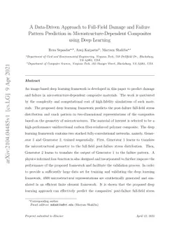 A Data-Driven Approach to Full-Field Damage and Failure Pattern
  Prediction in Microstructure-Dependent Composites using Deep Learning