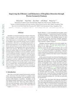 Improving the Efficiency and Robustness of Deepfakes Detection through
  Precise Geometric Features