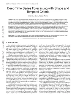 Deep Time Series Forecasting with Shape and Temporal Criteria