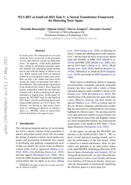 WLV-RIT at SemEval-2021 Task 5: A Neural Transformer Framework for
  Detecting Toxic Spans
