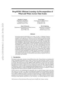 DeepSITH: Efficient Learning via Decomposition of What and When Across
  Time Scales