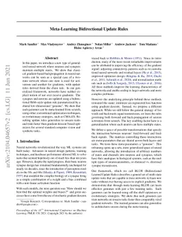 Meta-Learning Bidirectional Update Rules