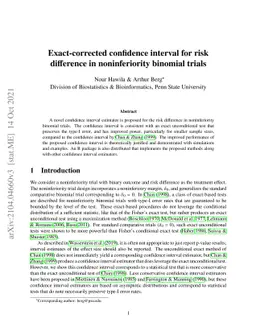 Exact-corrected confidence interval for risk difference in
  noninferiority binomial trials
