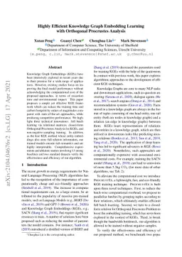 Highly Efficient Knowledge Graph Embedding Learning with Orthogonal
  Procrustes Analysis