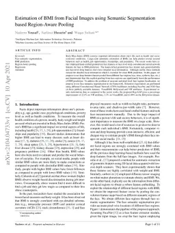Estimation of BMI from Facial Images using Semantic Segmentation based
  Region-Aware Pooling