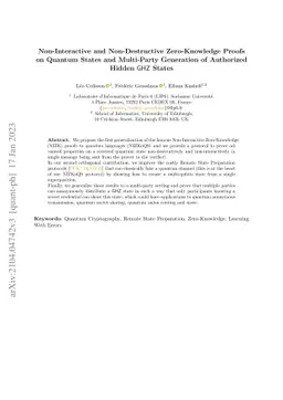 Non-Destructive Zero-Knowledge Proofs on Quantum States, and Multi-Party
  Generation of Authorized Hidden GHZ States