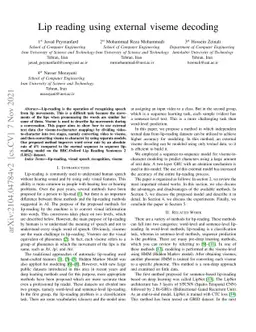 Lip reading using external viseme decoding