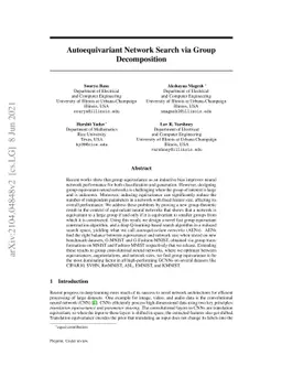 Autoequivariant Network Search via Group Decomposition